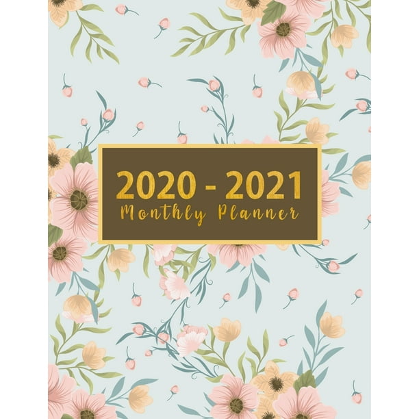 2020-2021 FLOWERS Gray SEE-It-BIGGER 11x9" MONTHLY  PLANNER